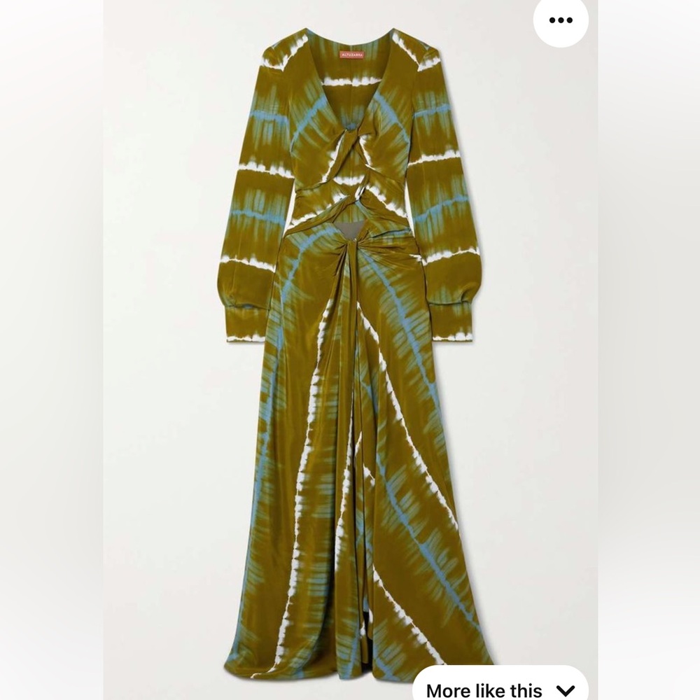 ALTUZARRA Helenos twist-front cutout tie-dyed silk crepe de chine maxi dress. - Picture 4 of 15